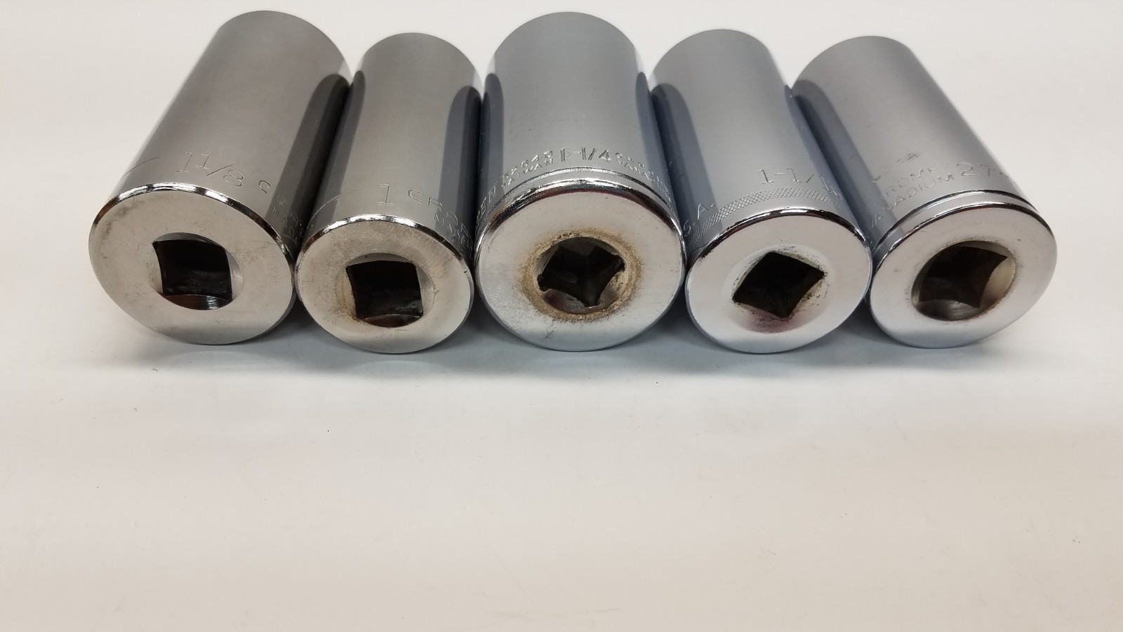 Lot Of 5 1/2Drive Deep Well Sockets EASCO, Thorsen ,PM and 2 Craftsman * Nice