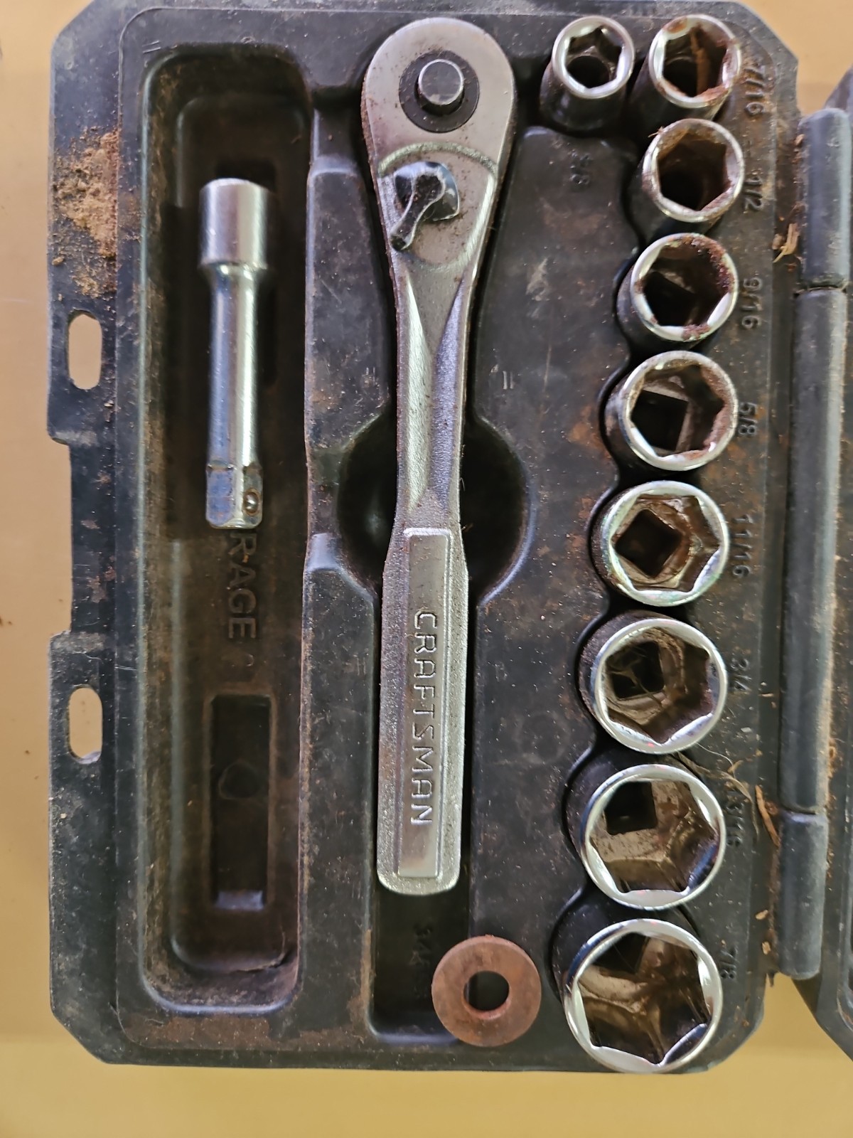 Craftsman 10 Piece Shallow Standard 3/8″ In Drive SAE 6 Point socket set
