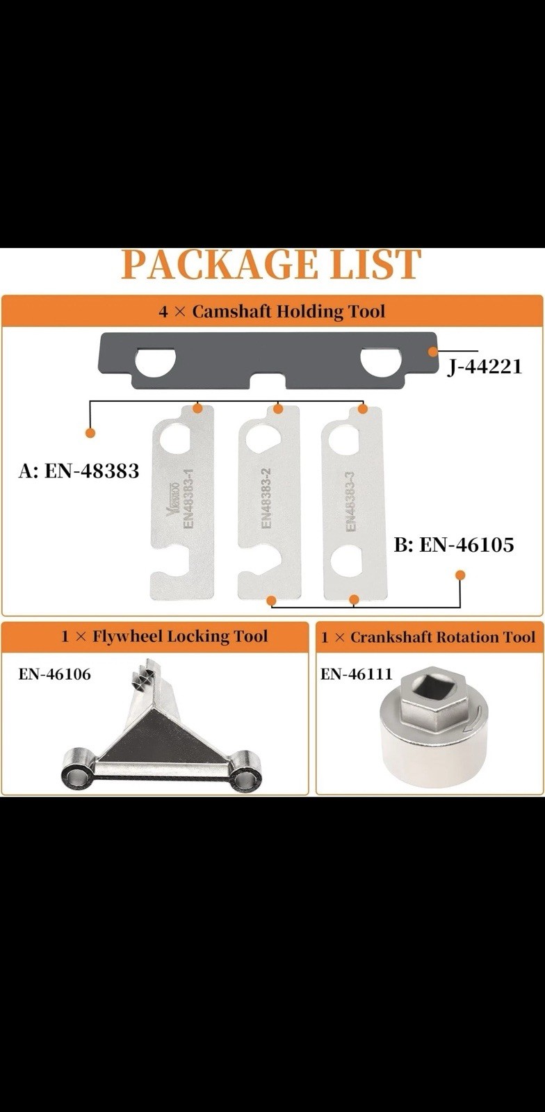 6Pcs Camshaft Retaining Tool Kit, For GM 2.8 2.9 3.0 3.2 3.5 3.6 3.7 4.2