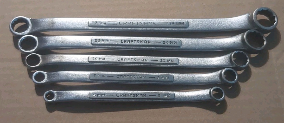 Vintage Craftsman Metric Double Box End Wrench Set 5pc 6mm-15mm -V-USA (Unused)