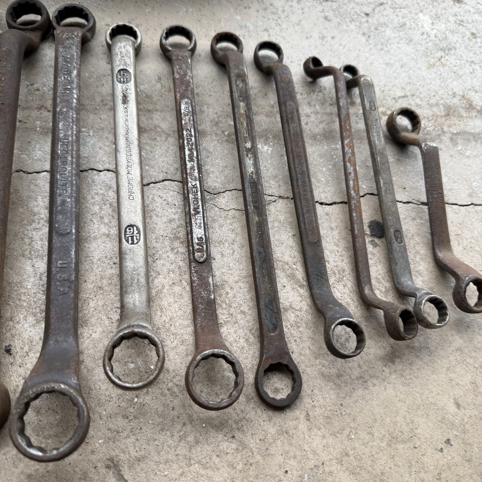 Vintage Offset Box End Wrenches (Lot Of 22) Various Brands & Sizes – Made In USA