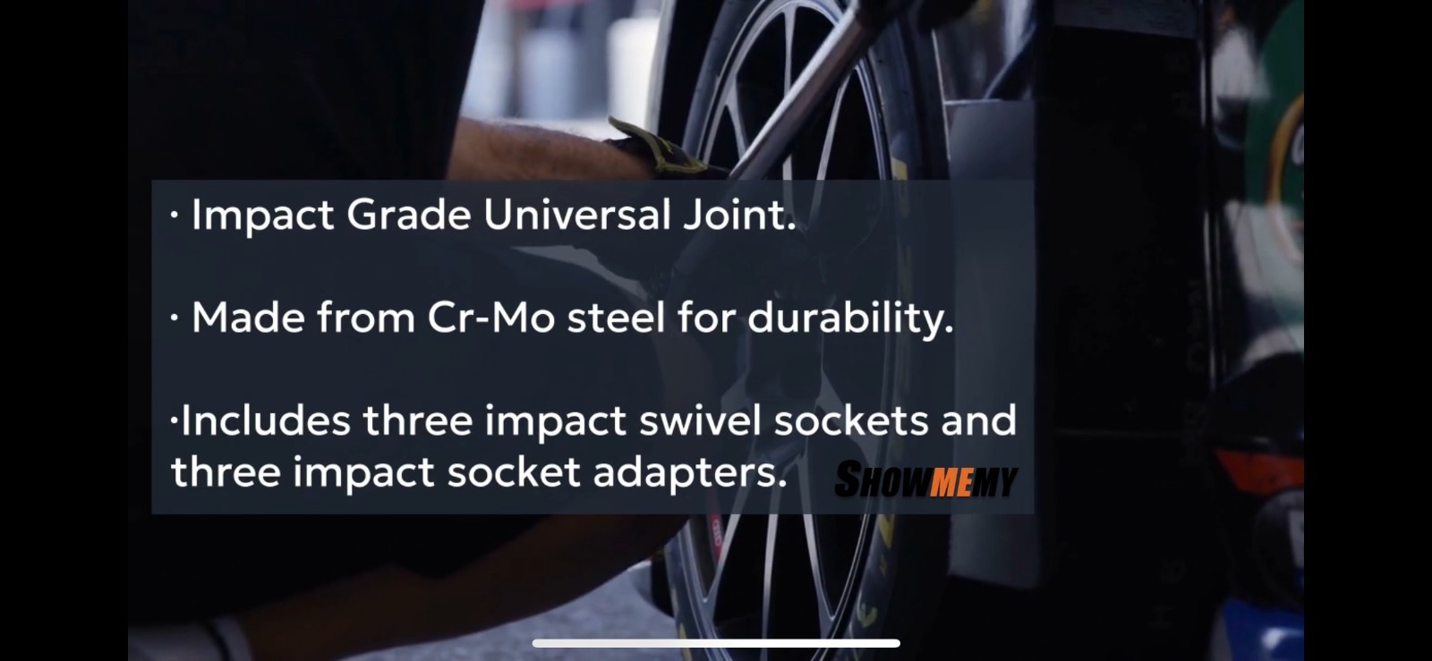 Impact Swivel Socket Set 6 Piece Cr-Mo Steel 14 38 12 Drive Universal Joint