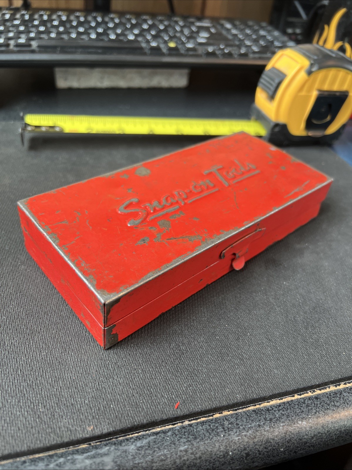 Snap-On Tools USA KRA-206A Red Metal Storage Tool Case Box, 8″ x 3″ NICE🔥
