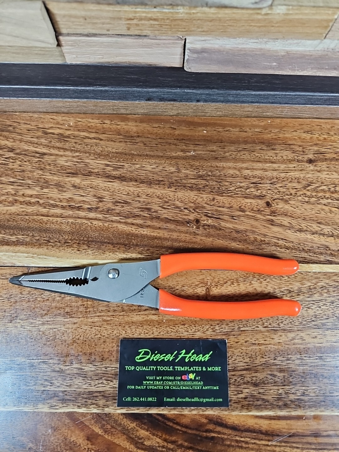 NEW Snap On LN47ACF 9″ Needle Nose/Slip-Joint ORANGE Soft Grip Pliers