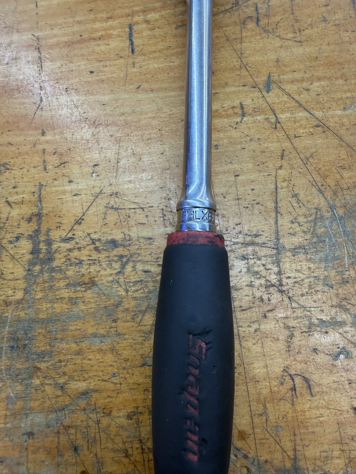 Snap-On Tools FHLX80B 3/8 Dr Soft Grip Long Locking Head Ratchet RED