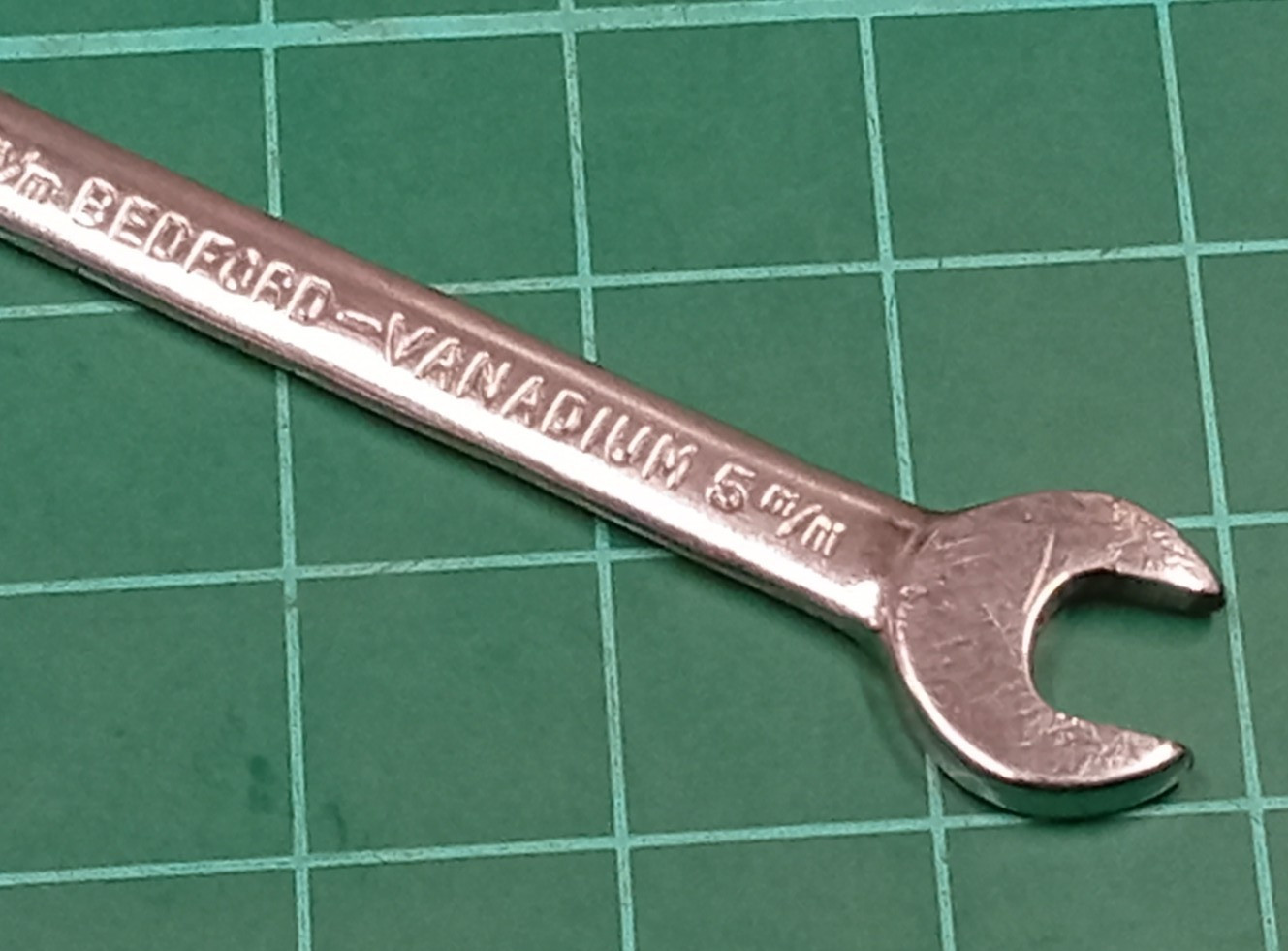 Vintage Bedford Vanadium, 5mm x 5.5mm Open Ended Spanner, Made In England