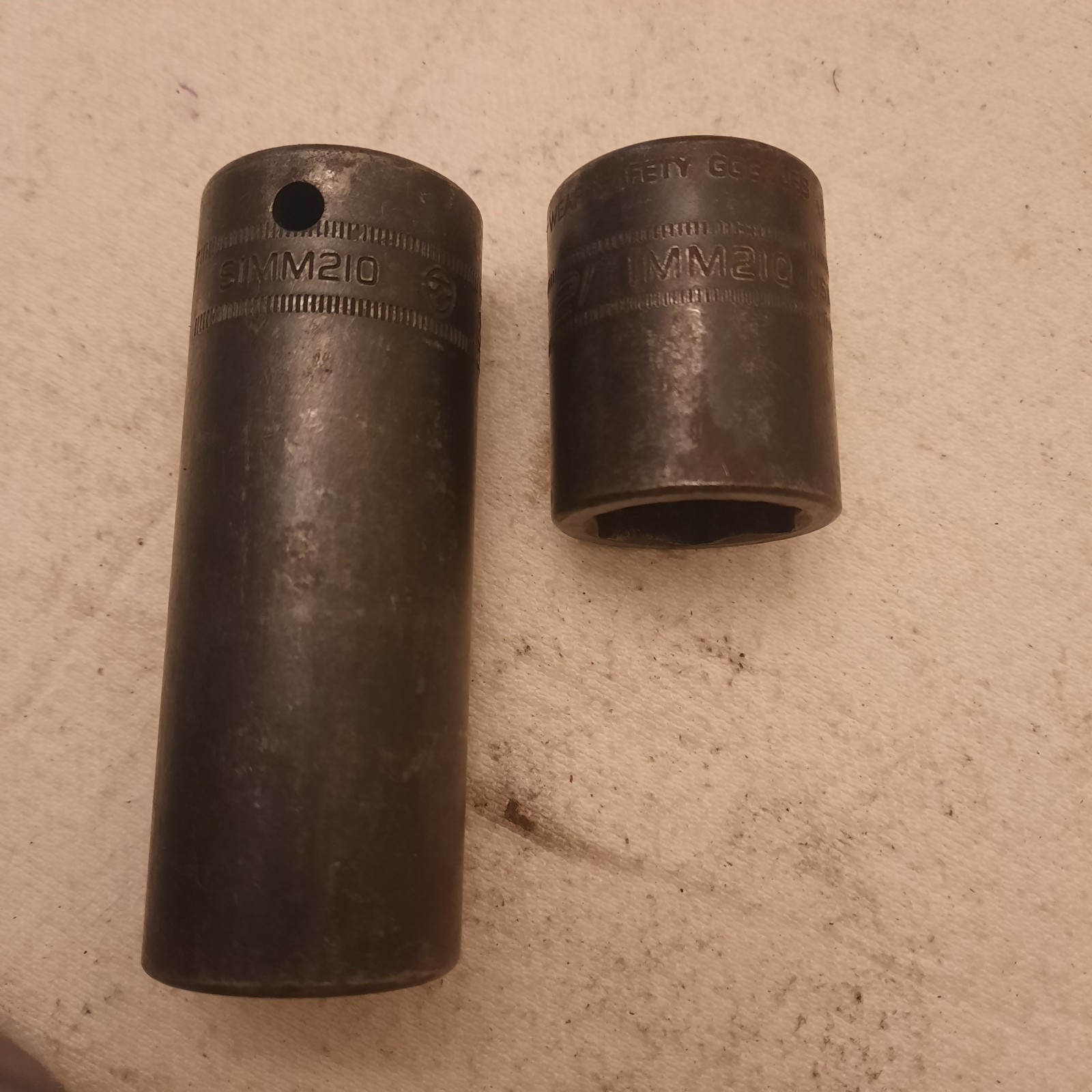 Snap-On 1/2 Drive Deep & Shallow 21mm Impact Sockets. USA. #SIMM210 & #IMM210.