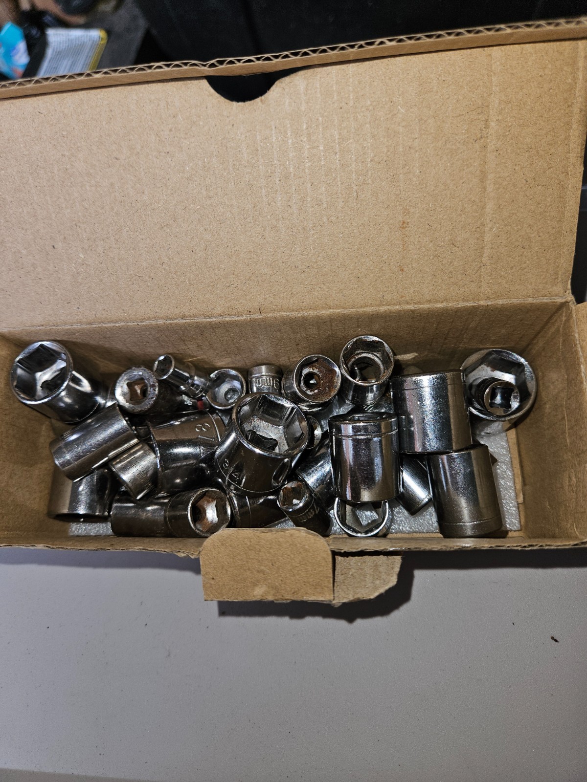 Assorted Socket Lot Mixed Ratchet Sockets Various Sizes Chrome Hand Tools