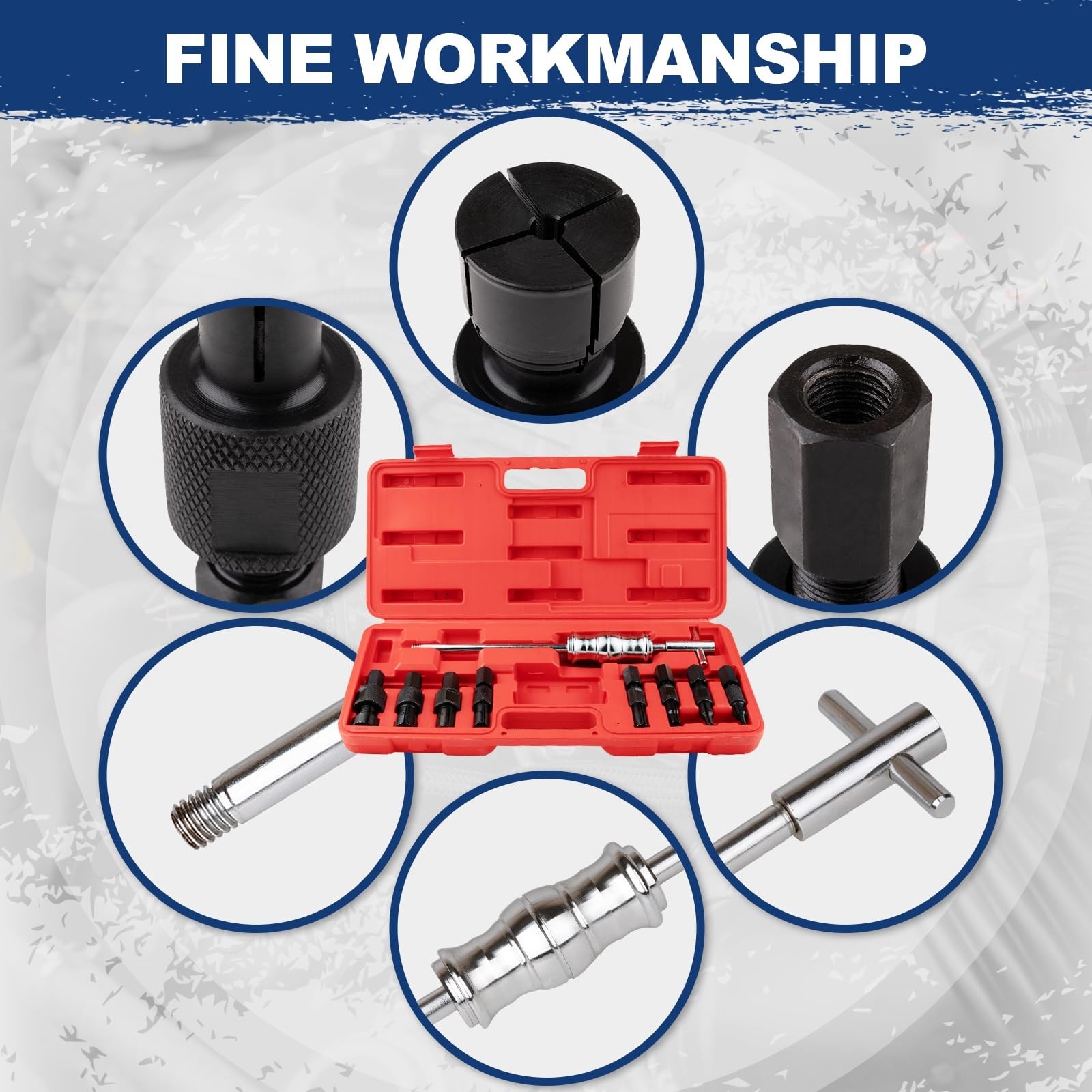18PCS Blind Hole Bearing Puller Set with Slide Hammer & Expandable Collets 8-32M