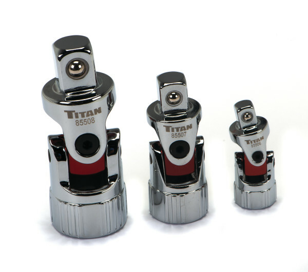 Titan 85505 3pc Spring Loaded Universal Joint Standard Socket Set