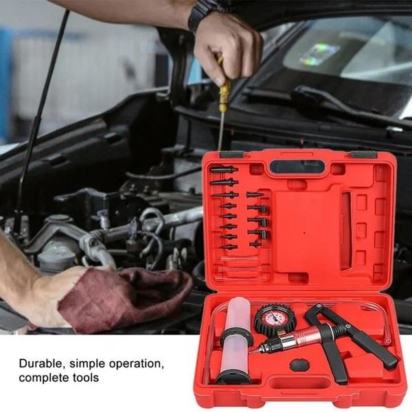 Handheld Automotive Vacuum Pump Tester Kit Sturdy Brake System Bleeding Tool