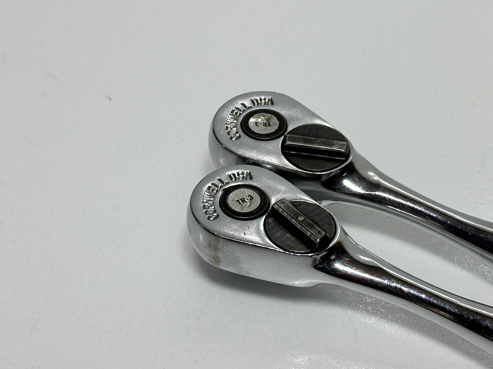Cornwell Tools USA 2pc TR3 1/4″ Drive Chrome Handle Ratchet Pair Set Lot
