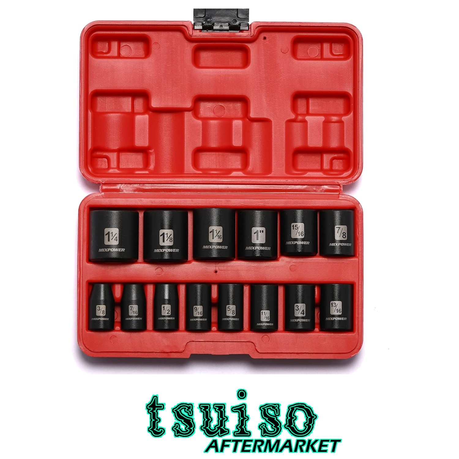 14-Piece 1/2-Inch Drive Shallow Impact Socket Set – Durable CR-V Steel