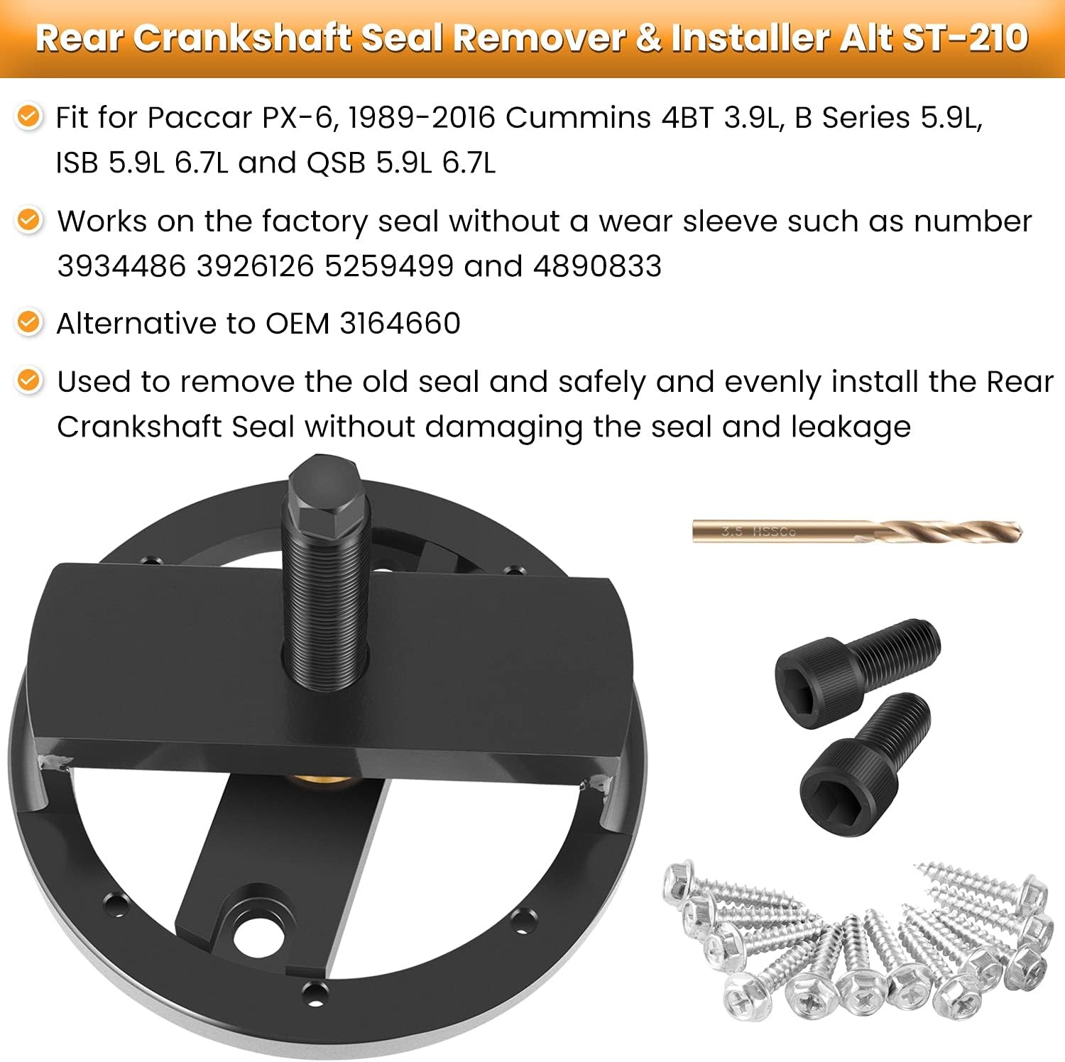 Front+Rear Crankshaft Seal Remover & Installer With Wear Sleeve Installer Tool