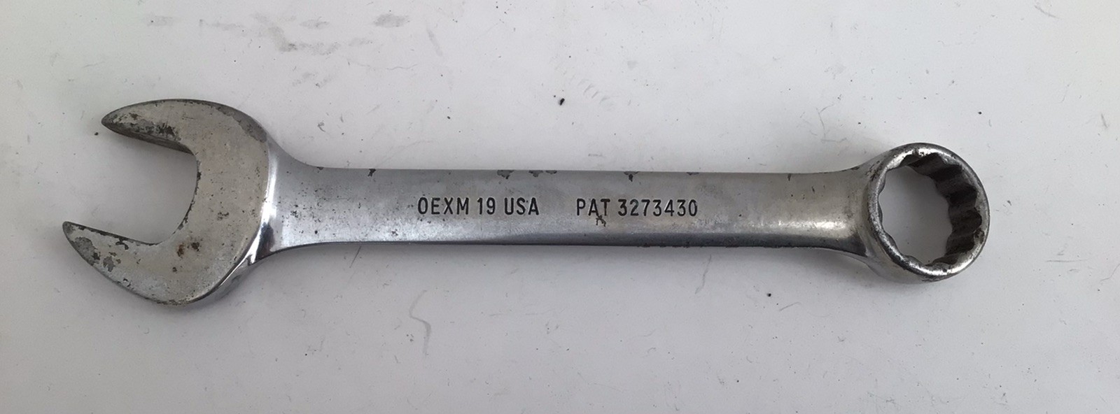 Snap On 19mm 12 Point Combination Wrench Made In USA EOXM 19 / 6 3/4 Inches Long