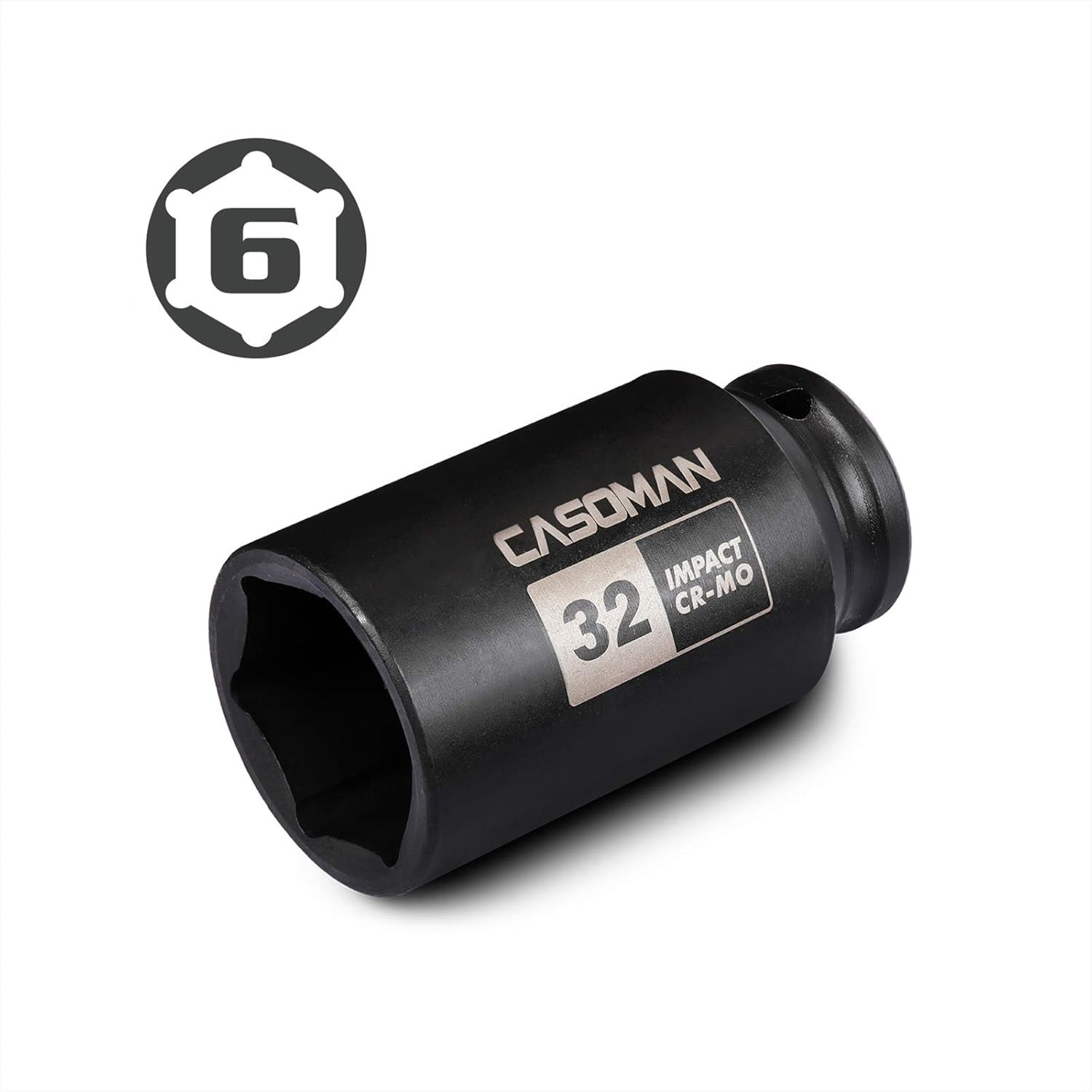 Durable 1/2 Inch Drive 32 mm Deep Socket – ANSI Certified with Laser Etched Size