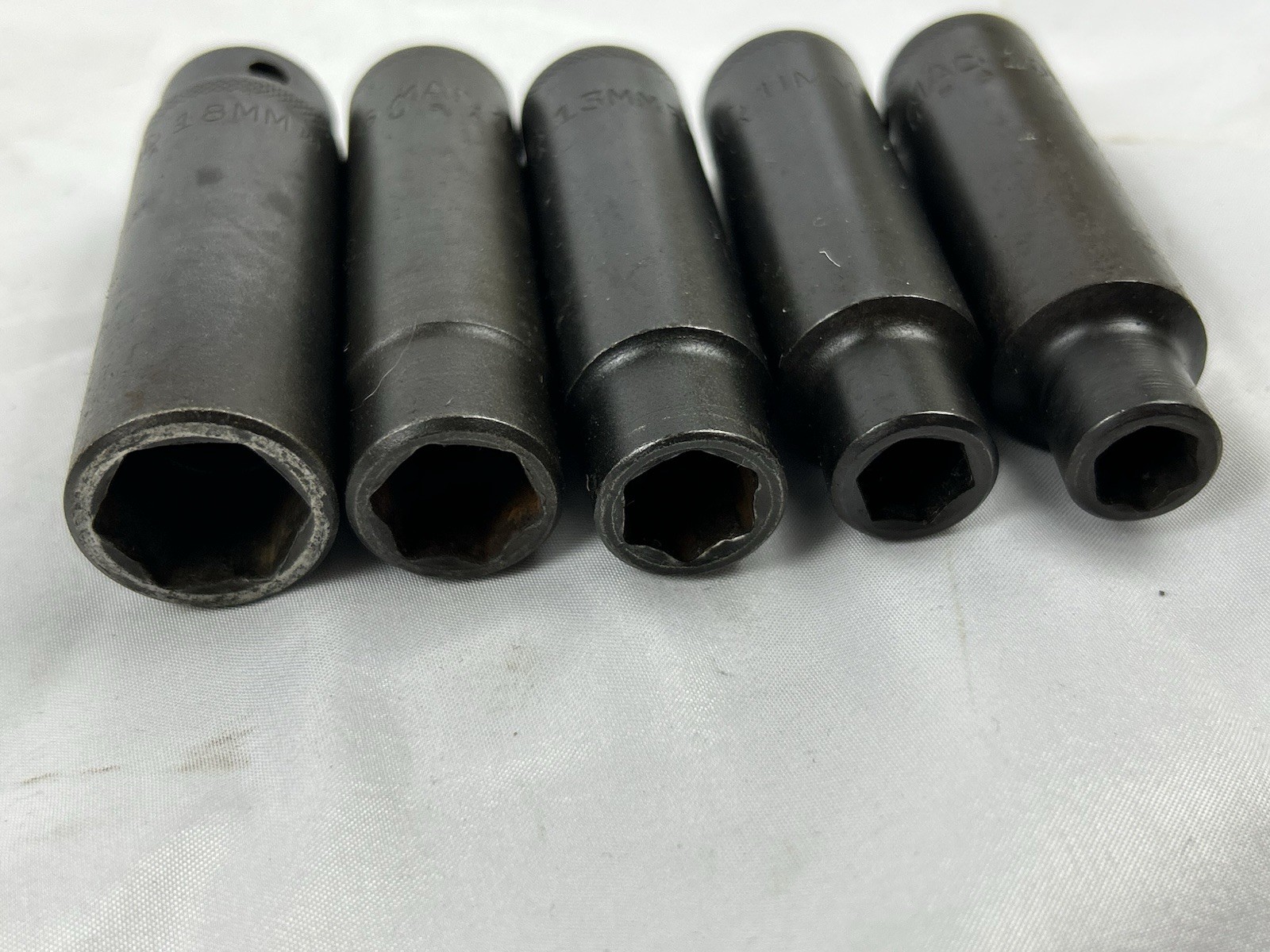 5 Pcs MAC VDP6 1/2″ Drive 6pt Deep Metric Sockets 10mm,11mm,13mm15mm,18mm
