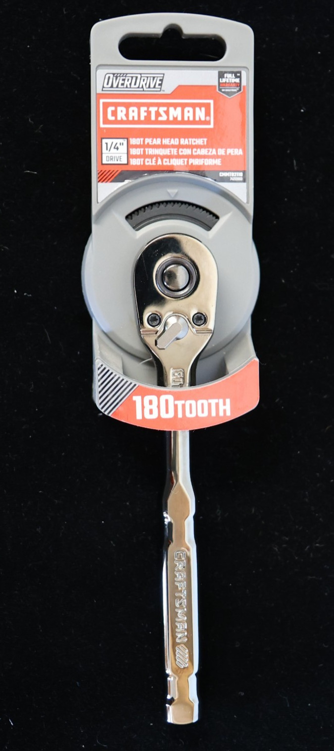 CRAFTSMAN OVERDRIVE 1/4″ Drive 180T Pear Head Ratchet (CMMT82110)
