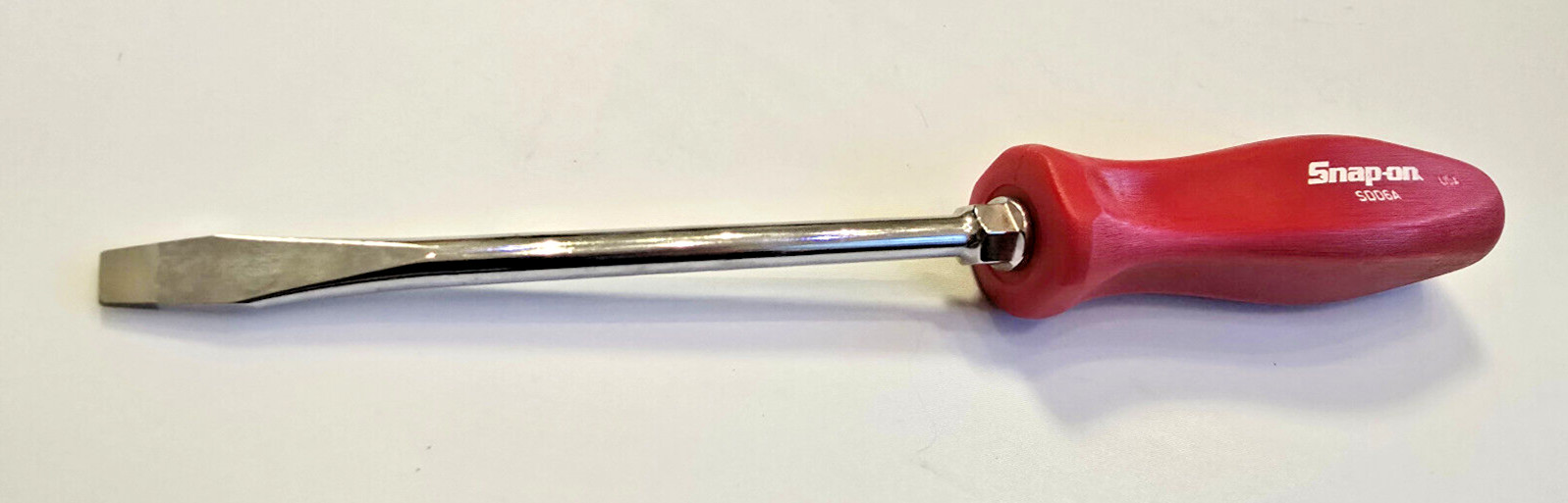 SNAP-ON ™ TOOLS NEW LARGE 5″ RED HARD PLASTIC HANDLE SCREWDRIVER SDD6A