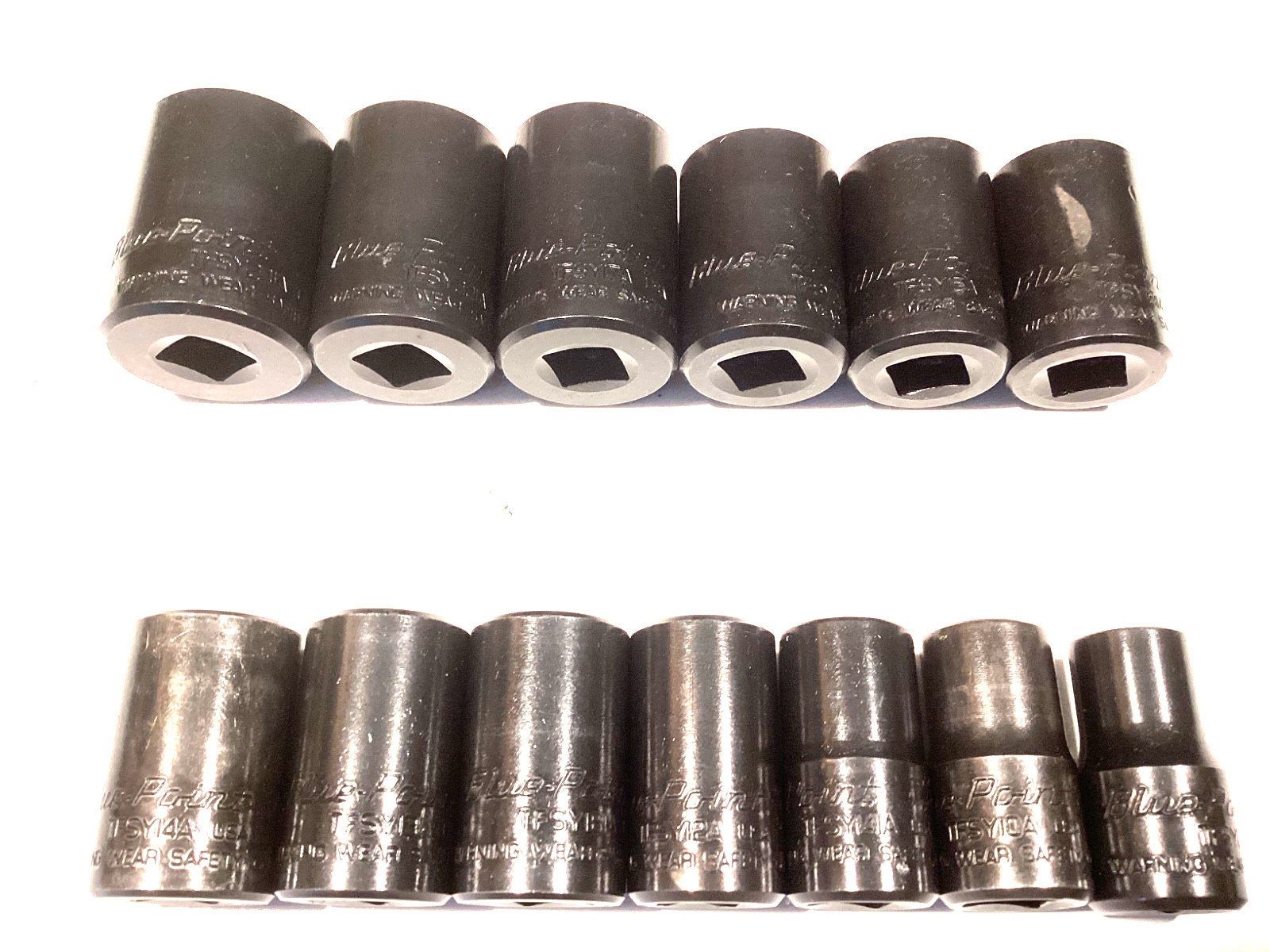 BLUE POINT By SNAP ON 13 Piece 3/8″Dr Shallow Twist Impact Socket Set 213TFSYA