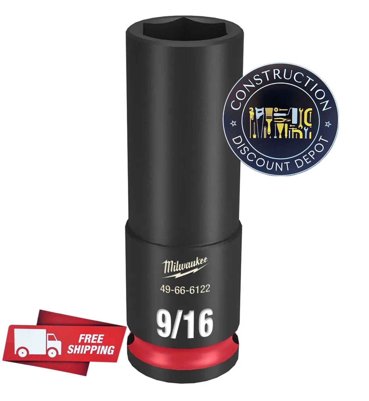 Milwaukee 49-66-6122 SHOCKWAVE Impact Duty 3/8 Drive 9/16 in Deep 6 Point Socket