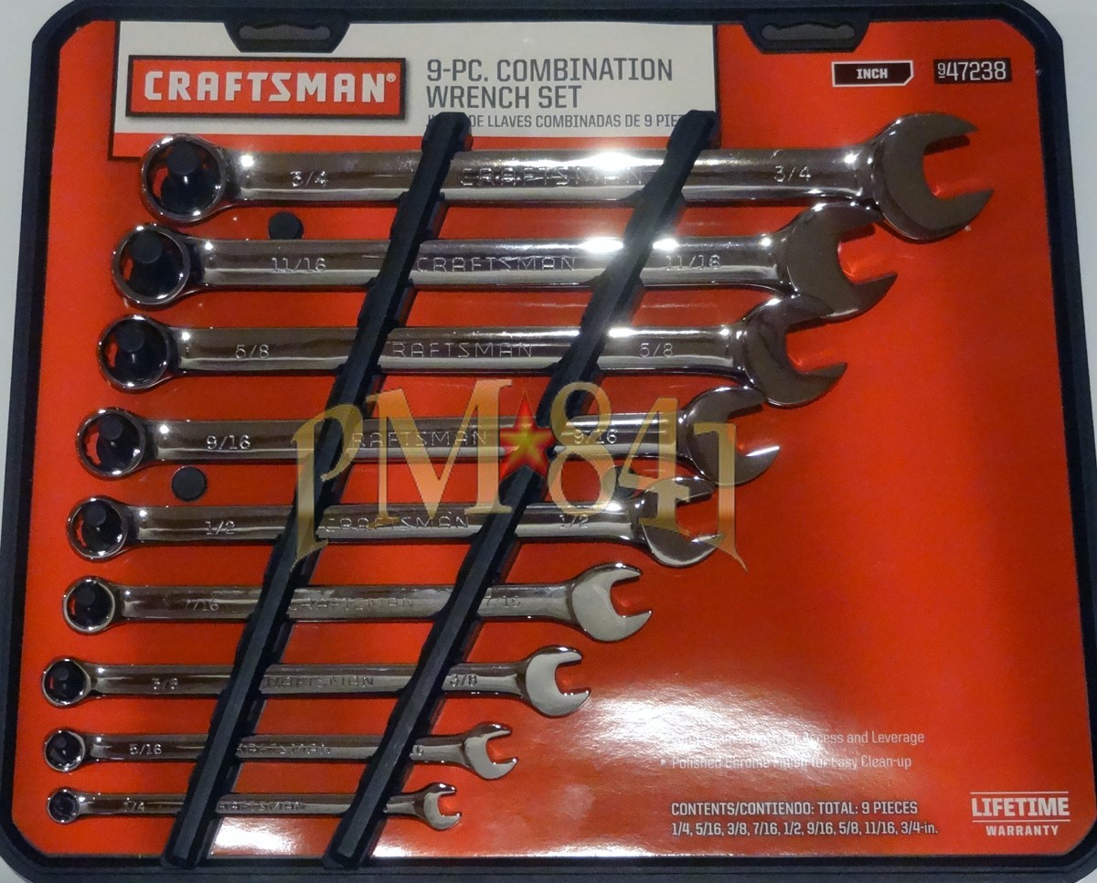 Craftsman 18-Piece Polished Wrench Set 12pt STANDARD METRIC #9-47238 & 9-47238