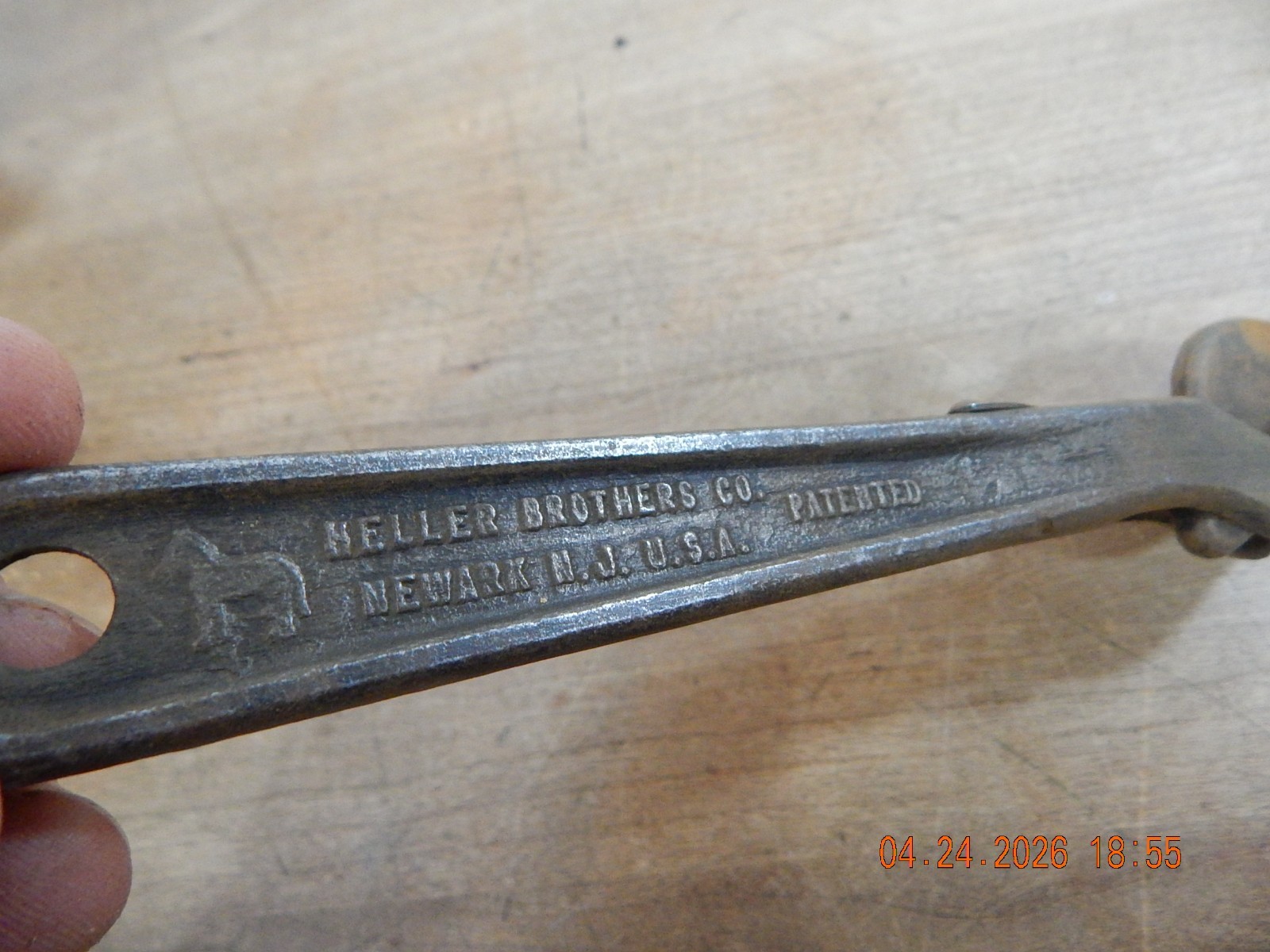 VINTAGE HELLER BROTHERS CO. TOOLS ADJUSTABLE 8″ MASTERENCH HORSE LOGO USA