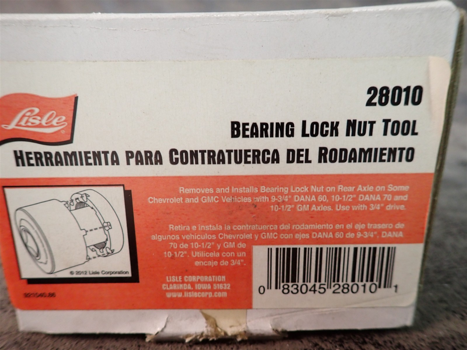 NEW Lisle 28010 Bearing Lock Nut Tool (G7)