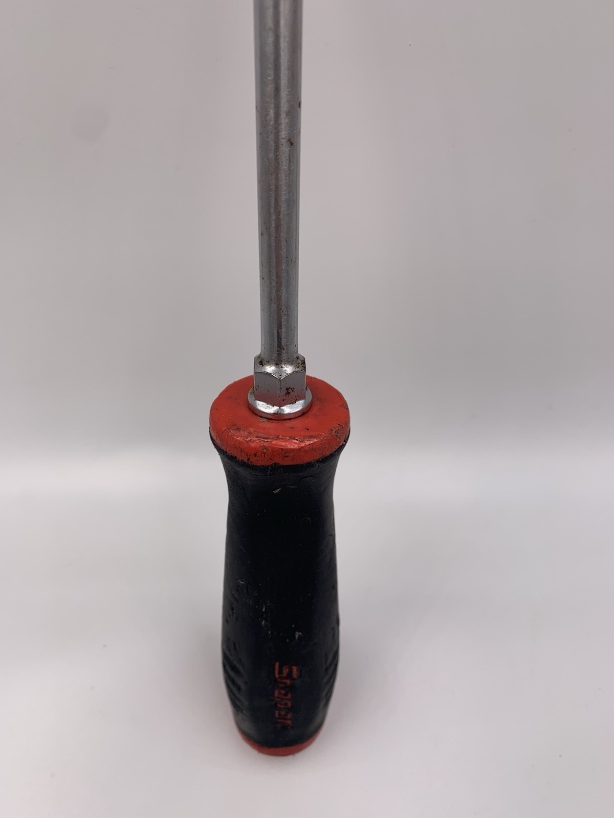 Snap On Tools HD Flat Tip Screwdriver 10-3/4″ Long RED Soft Grip Handle -READ-