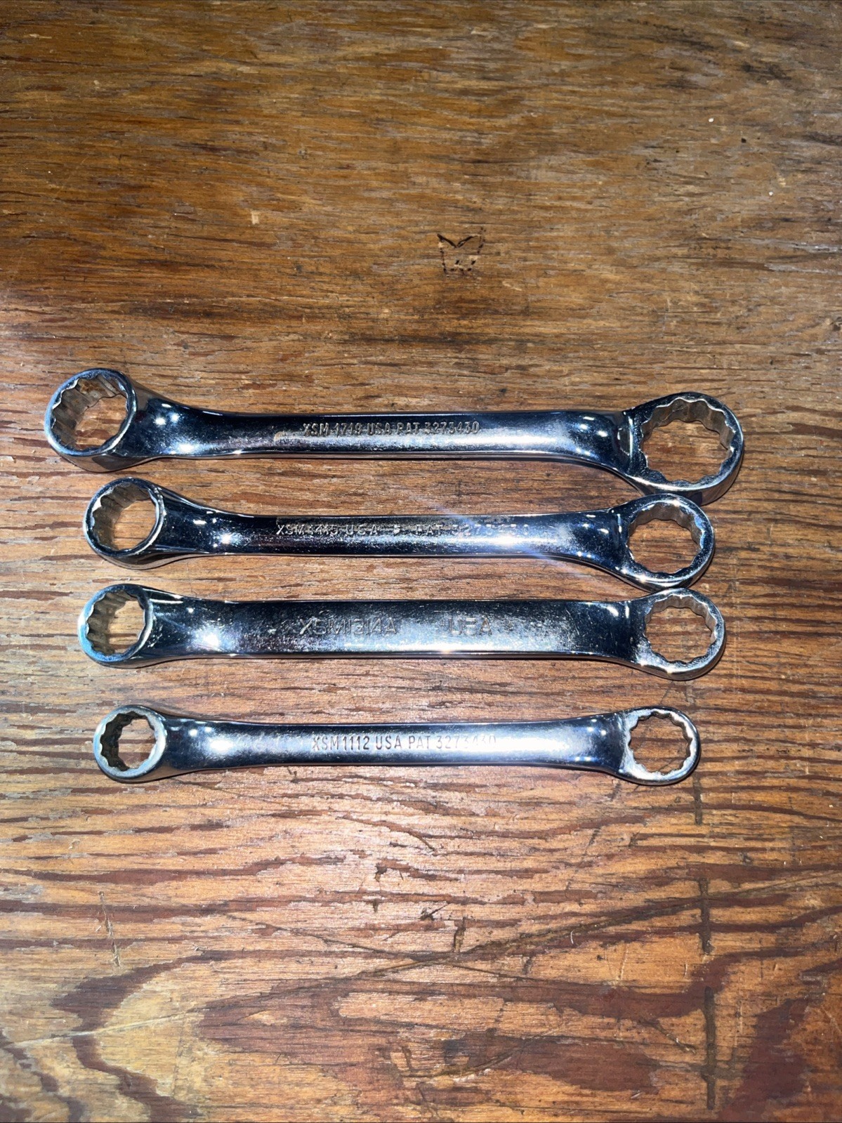 4pc SNAP-ON BOX ENDED OFFSET 12PT METRIC WRENCH SET «VINTAGE » USA Xsm 11-19mm
