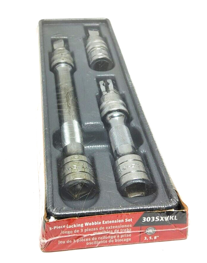 New Snap-on™ 303SXWKL 3pc 1/2″ Drive 3″ 5″ 8″ Locking Wobble Extension Set