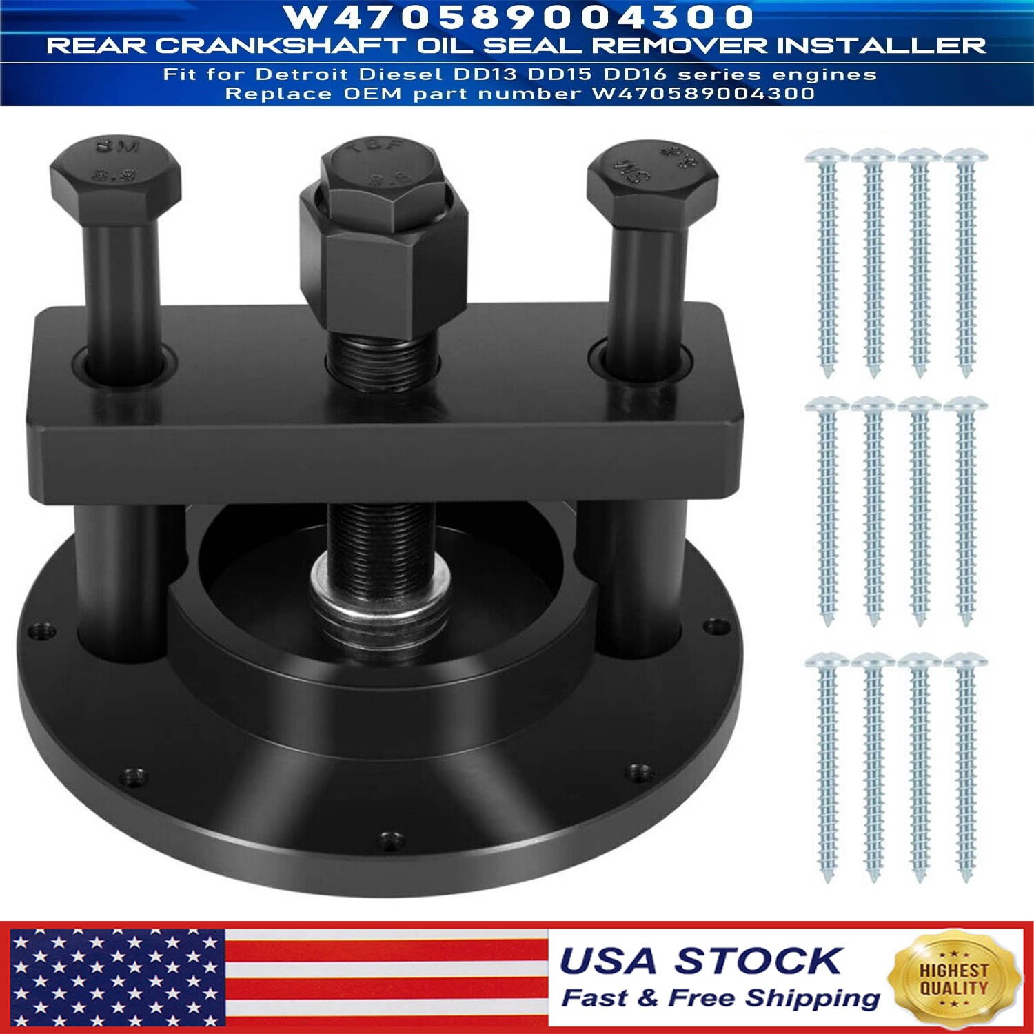W470589004300 Rear Crankshaft Oil Seal Remover Installer Tool for Detroit Diesel