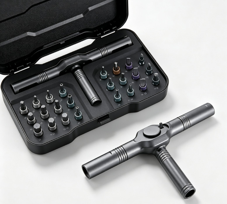 T-Shaped Ratchet Screwdriver Kit 24in1 Magnetic Bits Portable Daily Hand Tool