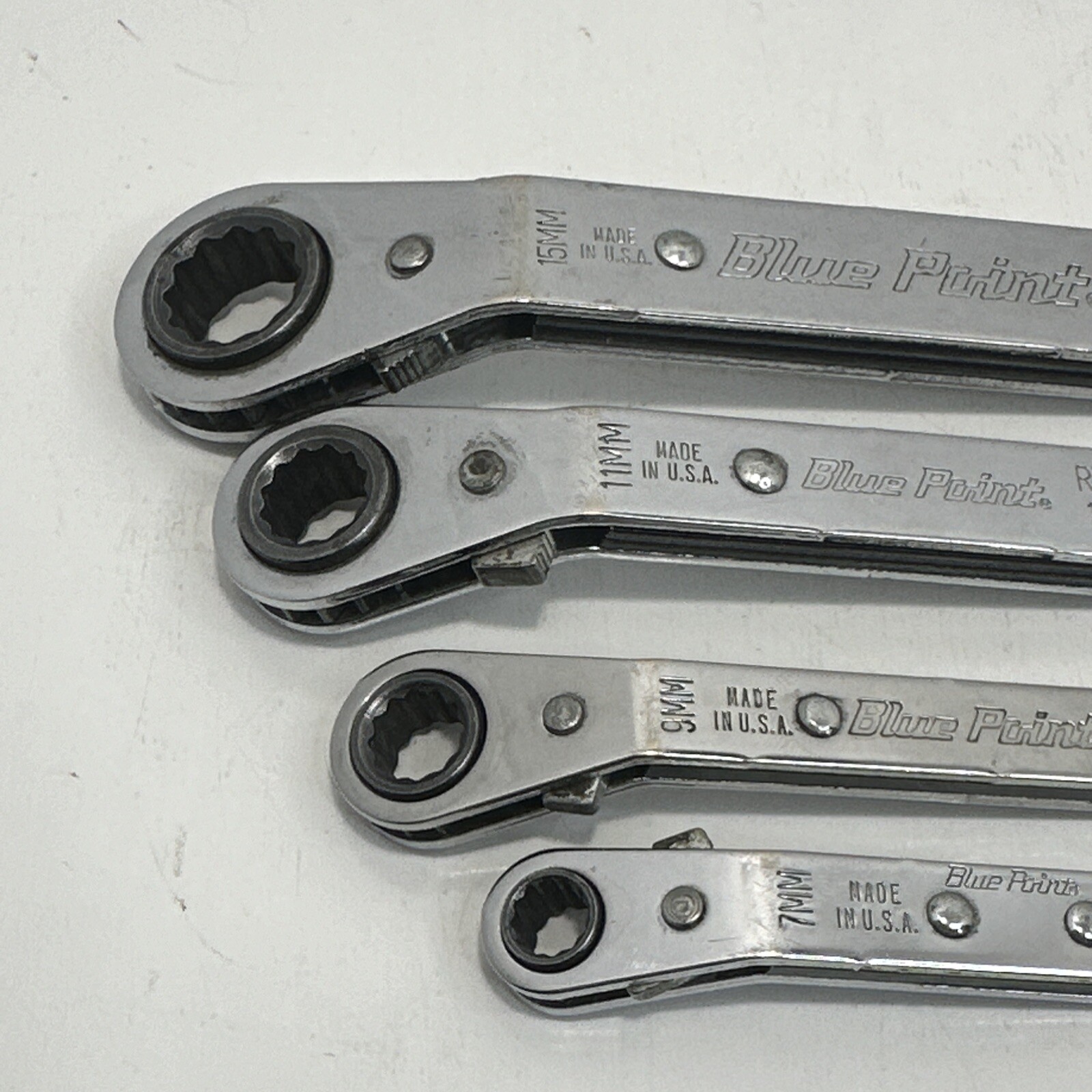 Blue-Point RYAM 4pc 25° offset ratcheting box wrench set EUC