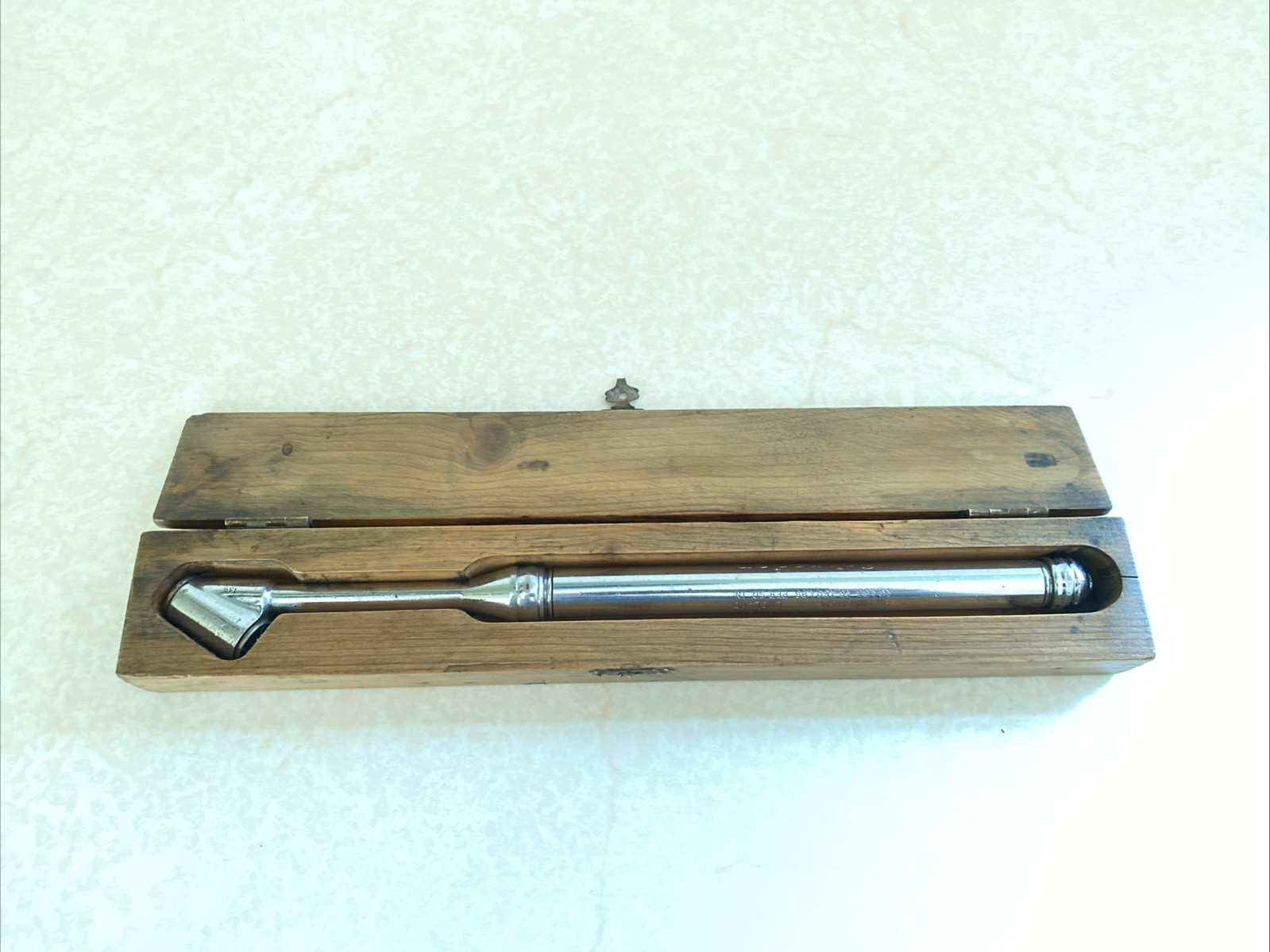 Schrader Service Tyre Gauge In Original Wooden Case Vintage Tool Classic Car