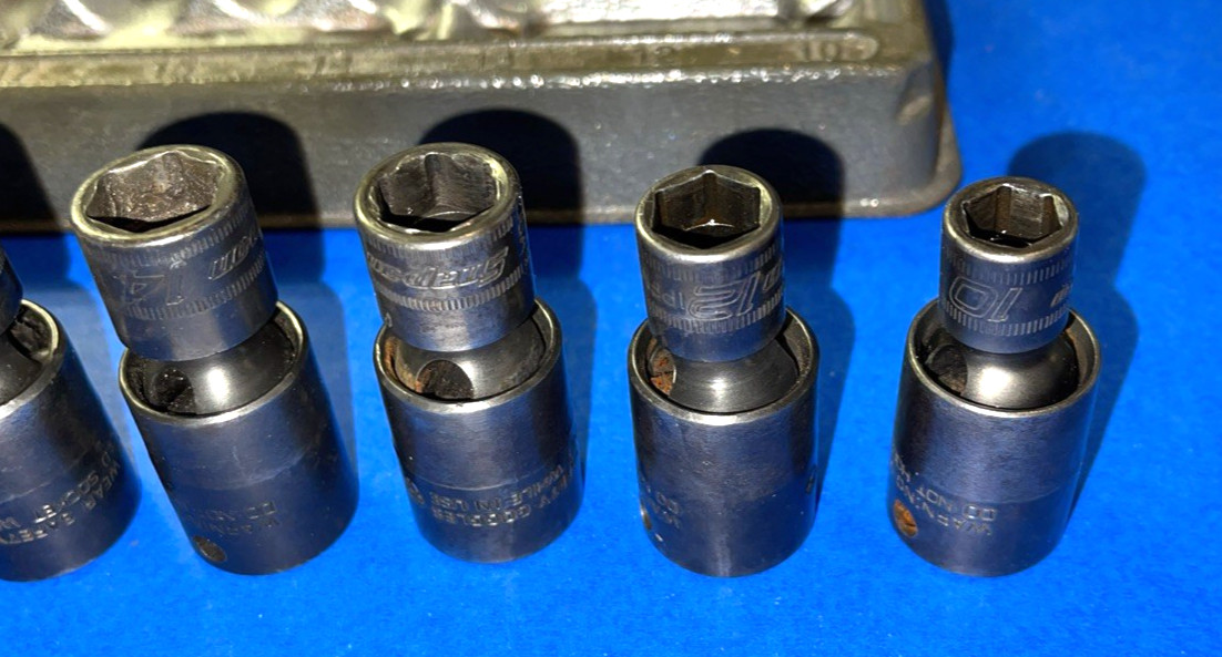 SNAP-ON TOOLS 7 PIECE 3/8 DRIVE METRIC SHORT SWIVEL IMPACT SOCKETS 207IPFM