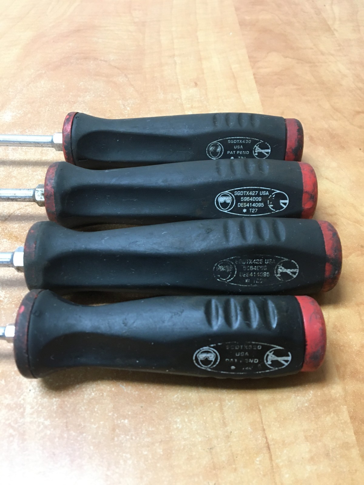 Snap-On Tools USA 4pc TORX Screwdriver Set T20 T25 T27 T30 SGDTX430 SGDTX427