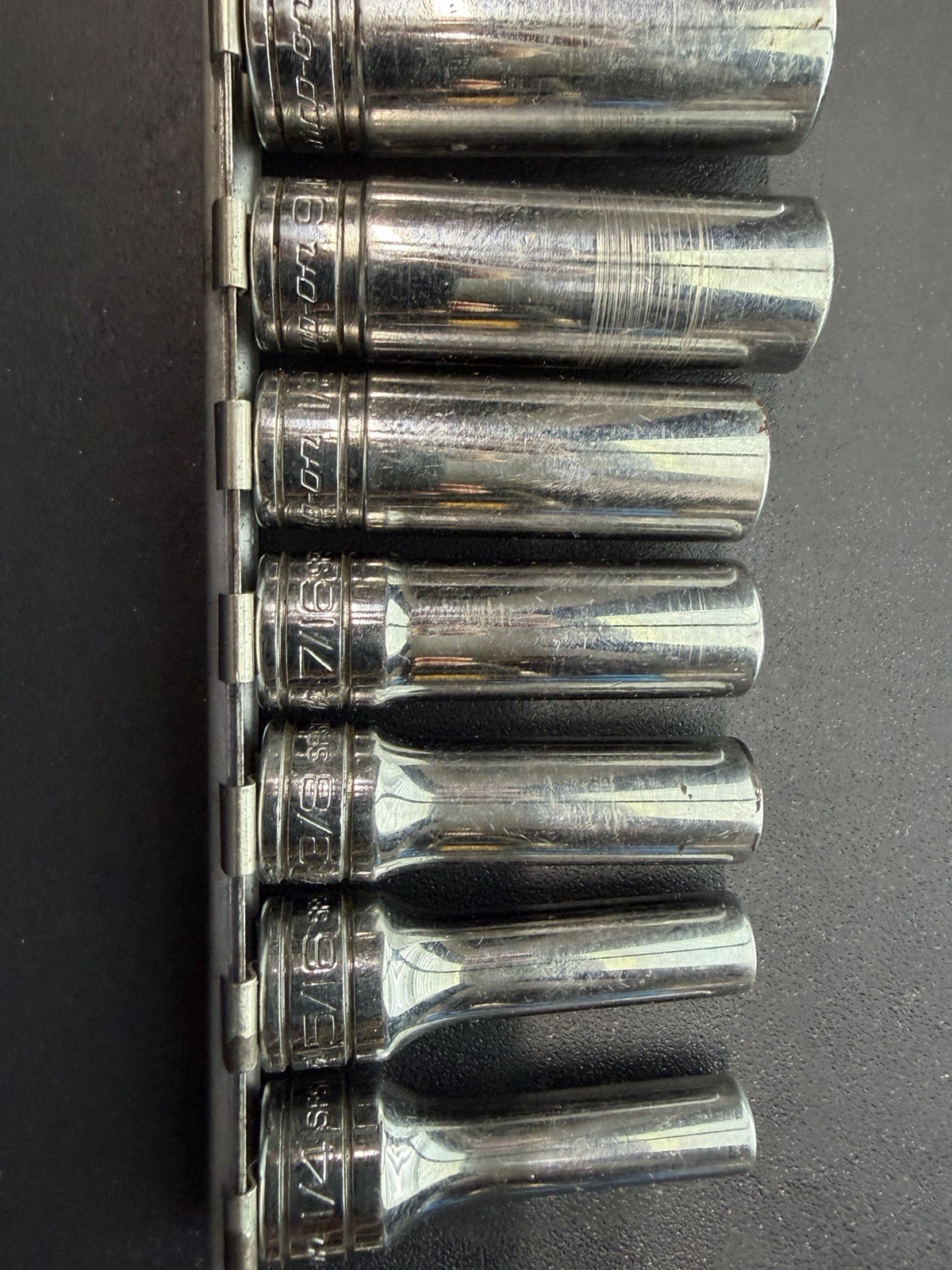 Snap-on Tools 11pc 3/8″ Drive SAE 6pt DEEPWELL Socket Set 1/4″ TO 7/8″