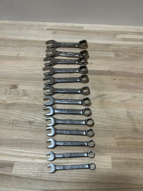 SNAP-ON 13 pc 12-Point Metric Flank Drive Midget Combination Wrench Set(7-19 mm)