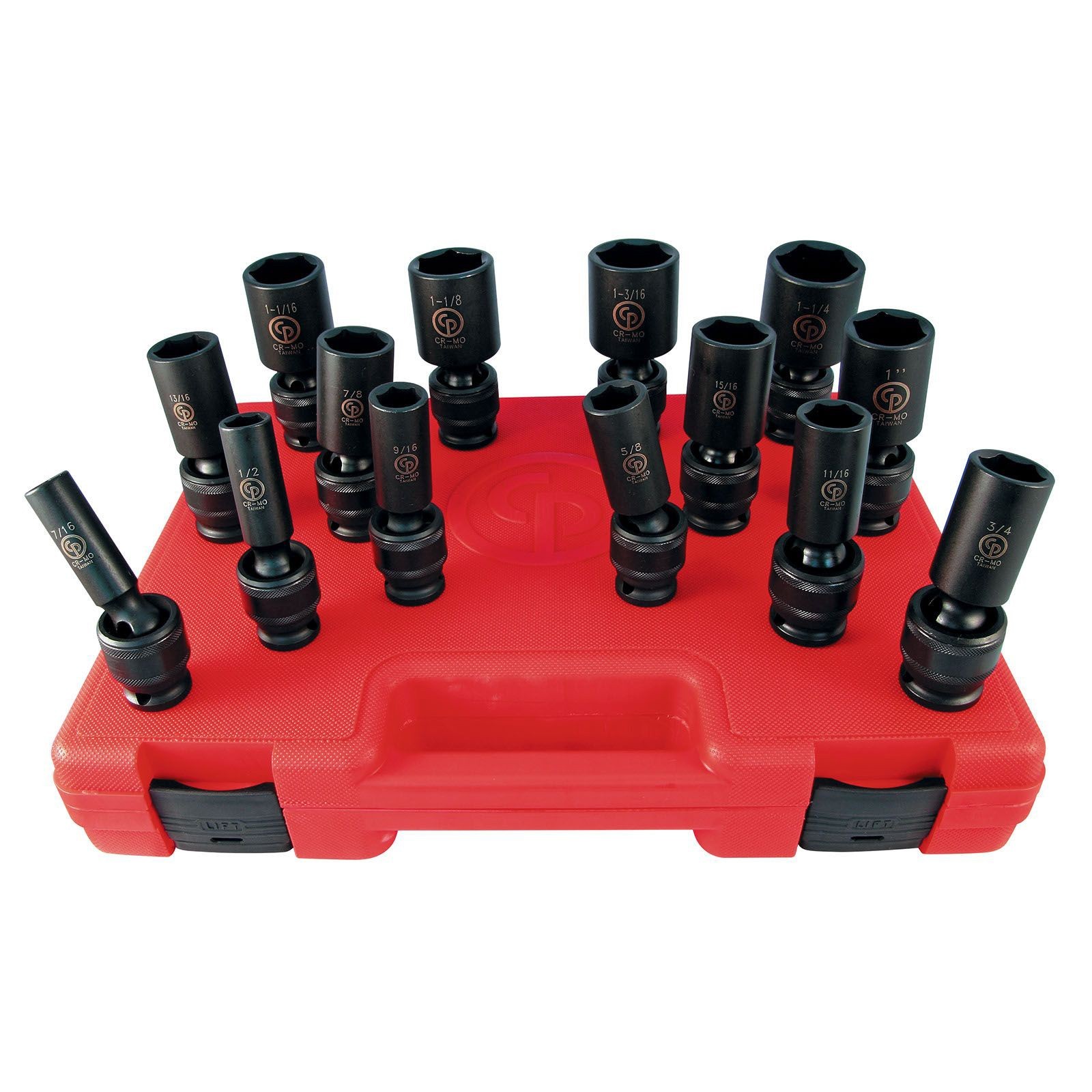 Chicago Pneumatic SS4014DU – 1/2″ SQ, SAE, Deep, Univ, Imp Socket Set (14 PCS)
