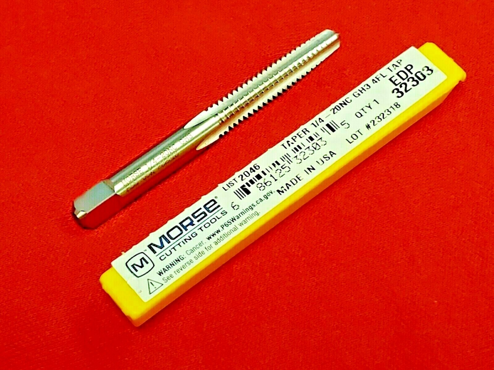 1/4-20 Taper Tap Morse MT3732303 NC GH3 4 Flute Starter HSS
