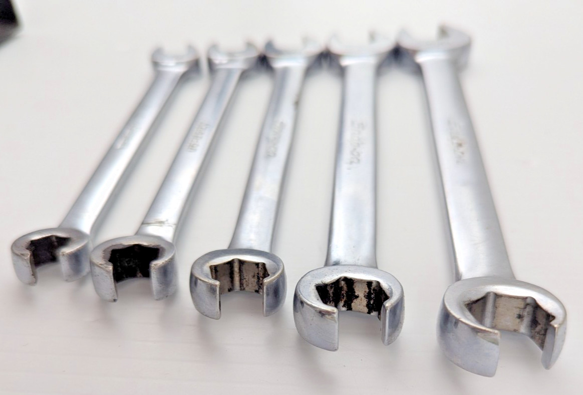Snap-On Tools 5pc RXS Series SAE Open-End Flare Nut Combination Wrench
