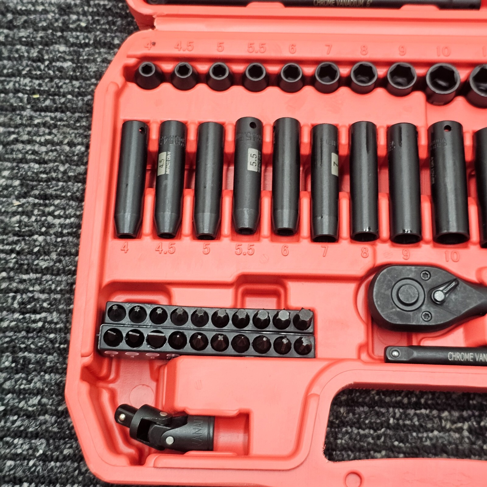 58 Pieces SEKETMAN Drive Socket Assembly Wrench Tool Black Chrome Vanadium