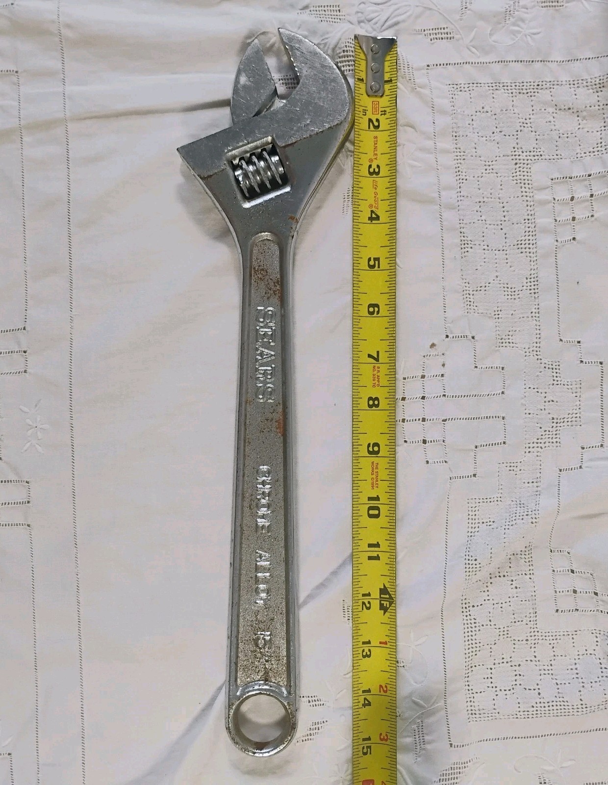 Sears 30877 15″ Inch Big Adjustable Crescent Wrench Chrome Alloy Made In Japan