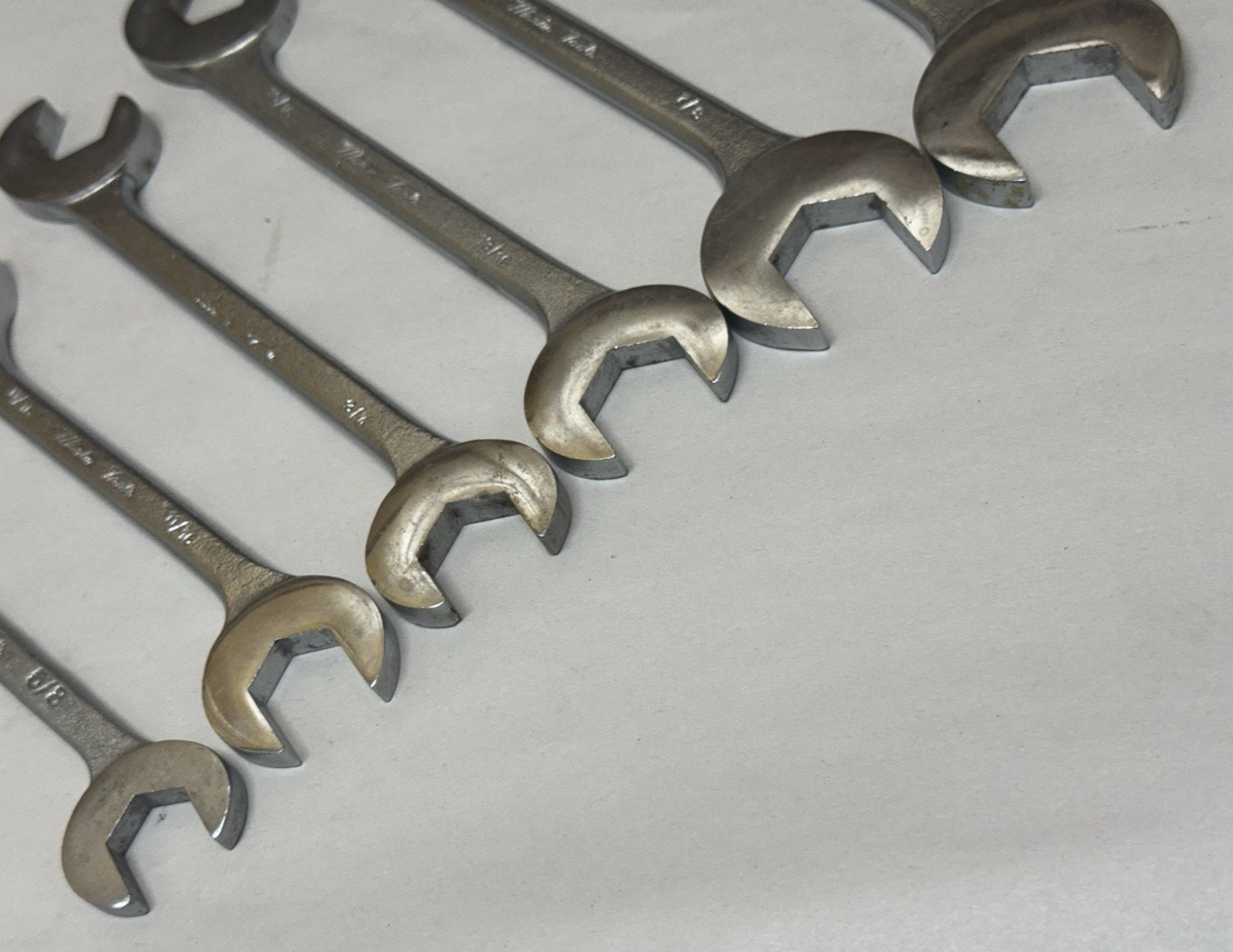 Incomplete USA Martin Tool 6 pc SAE 4-Way Angle Open End Wrench Set 5/8 – 1″
