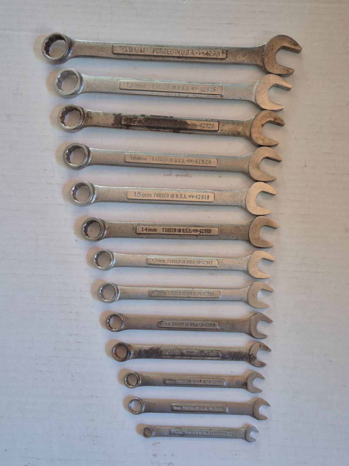 Vintage Craftsman Metric Combo Wrench Set 13-Piece USA Sizes 6mm-19mm 12-Point