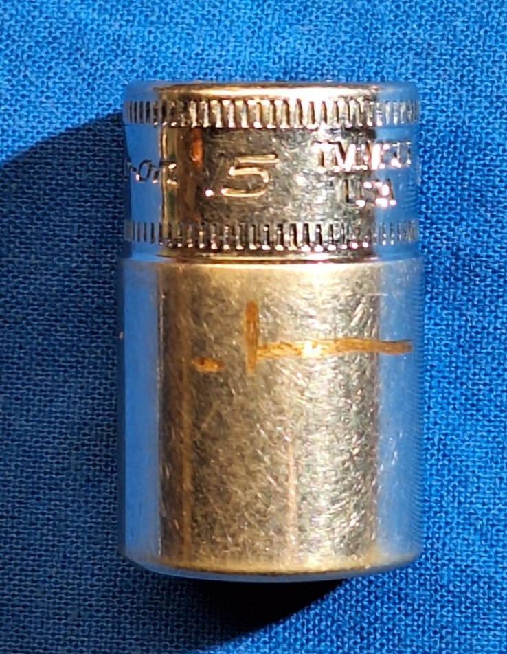 Snap-On TMMS15 1/4″ drive Semi Deep 15mm 6 point socket