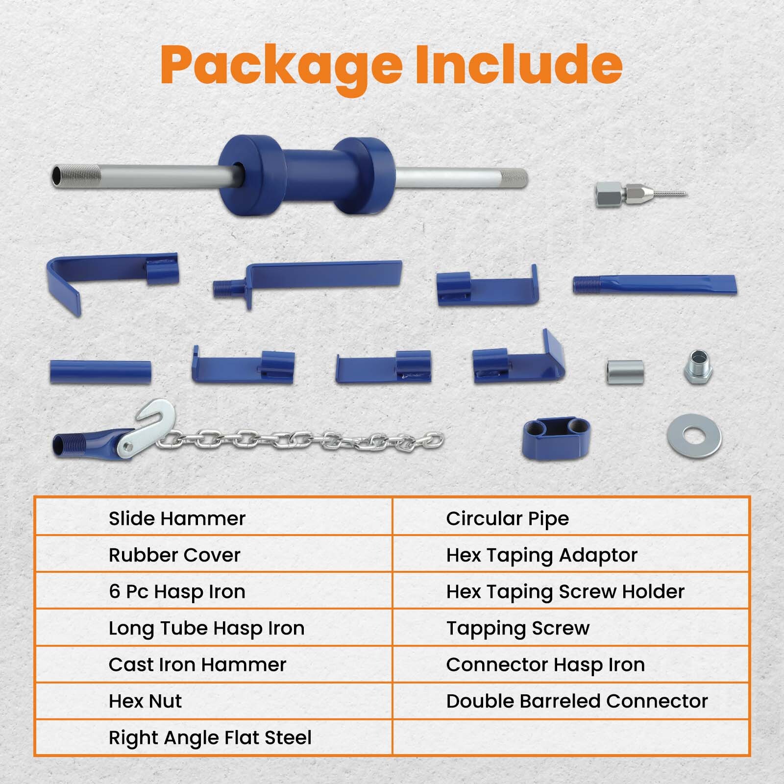 18pcs 13LBS Slide Hammer Dent Puller Auto Body Dent Repair Bearing Axel Set Kit