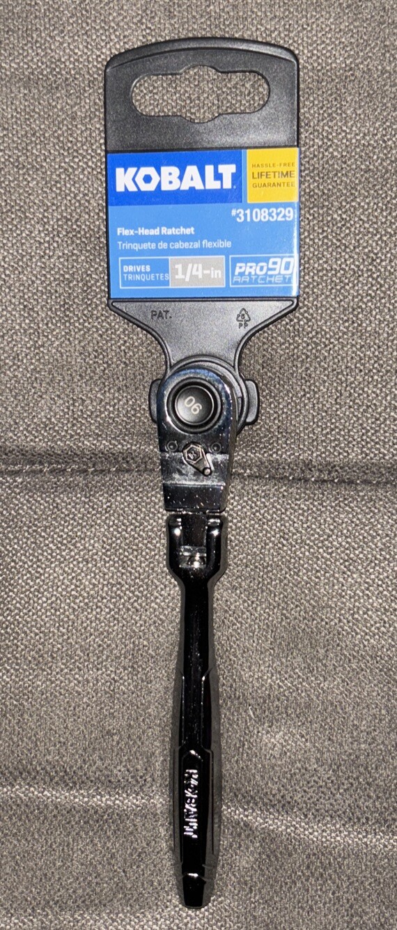 Kobalt⚙️90-Tooth 1/4-in Drive Full Polish Handle Flexible Head Ratchet #81746
