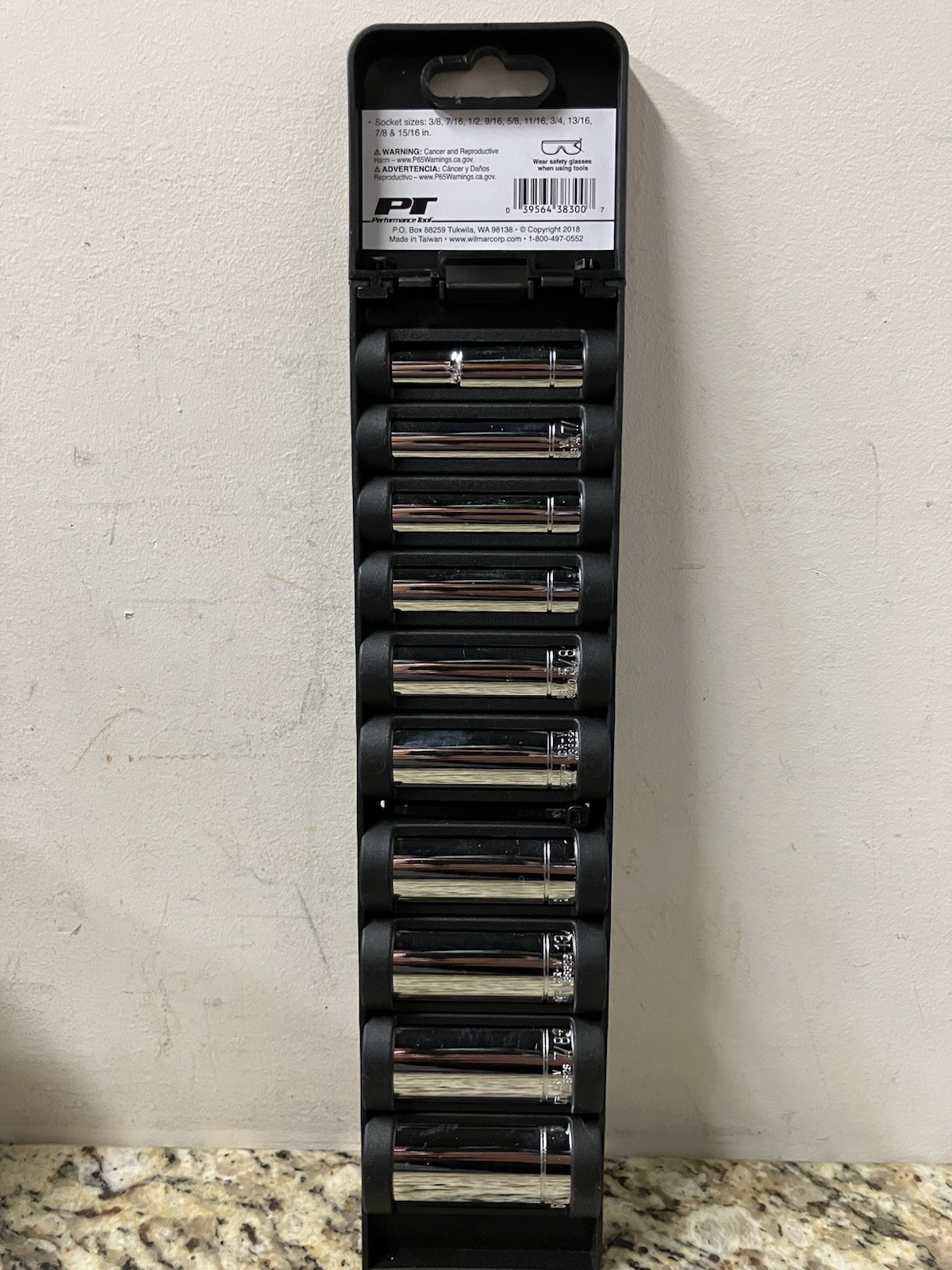 Performance Tool 3/8″ DR SAE DW Socket Set – 10-Piece W38300